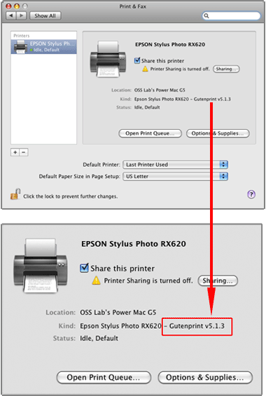 If you see only your printer's name, you're using the correct driver, and you can skip the remaining steps.