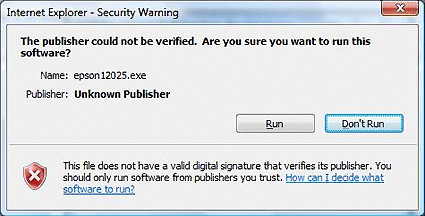 Click Run to continue the installation. Windows Vista Digitally Signed drivers will be available at a later date. Keep checking our web site for updates.