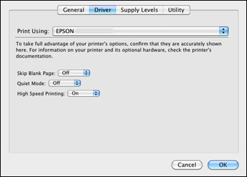 Printing Preferences - X 10.5/10.6/10.7