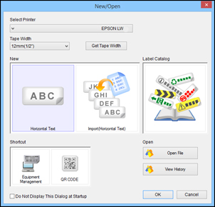 Starting Label Editor