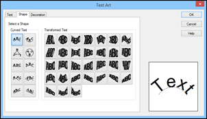Inserting Text Art in Label Editor