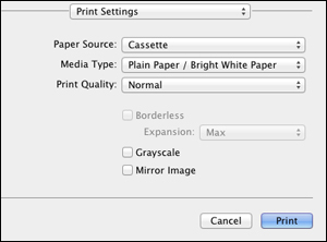 Selecting Basic Print Settings - OS X