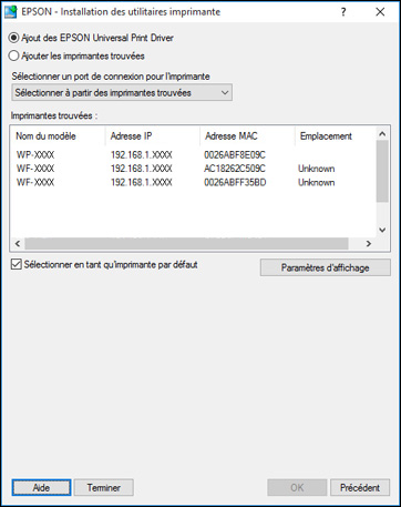 Installation Du Pilote Epson Universal Print Driver Windows