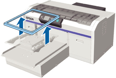 Loading a T-shirt on the Platen