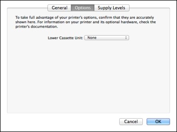 Enabling the Optional Paper Cassettes - PostScript Printer Software - OS X