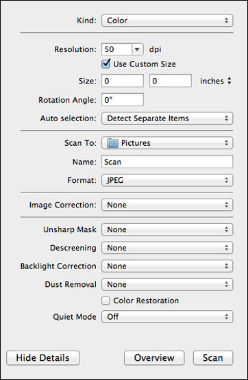 Scanning with OS X Using Image Capture