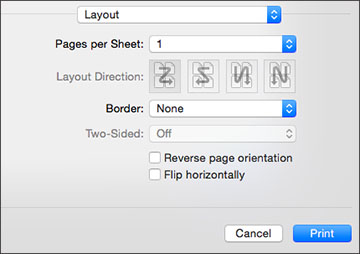 Selecting Print Layout Options - OS X