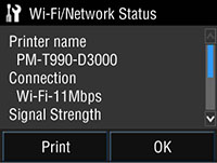 Printing a Network Status Sheet