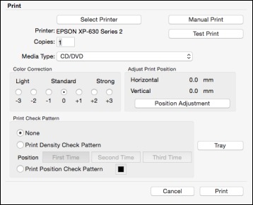 Printing Your CD/DVD Design - OS X