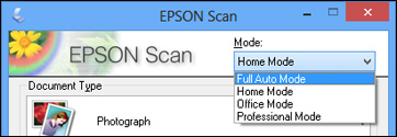Selecting the Scan Mode