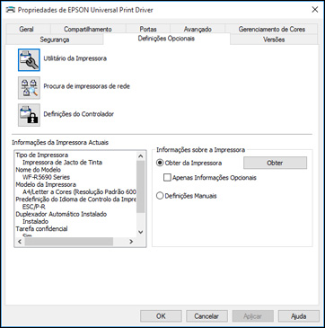 Adição de impressoras de rede - Epson Universal Print Driver - Windows