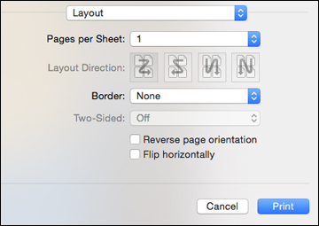 Selecting Print Layout Options - OS X