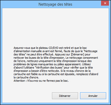 Nettoyage de la tête d'impression en utilisant un utilitaire de l