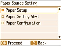 Paper Source Settings Selecting the Paper Source Settings - Control Panel