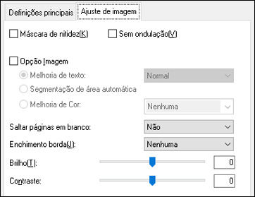 Ajustes de imagem disponíveis - Modo Escritório