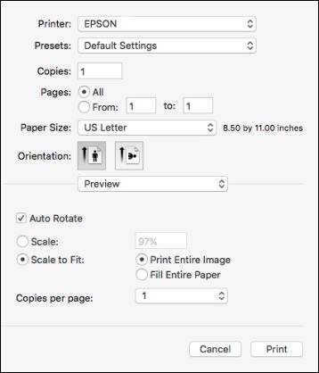 Selecting Basic Print Settings - OS X