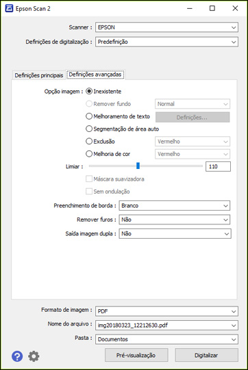 Configuracoes Adicionais De Digitalizacao Configuracoes Avancadas