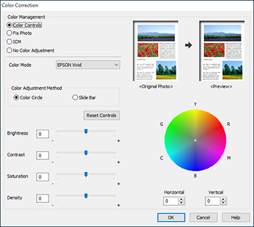 Color Correction Interface Custom Color Correction Options - Windows