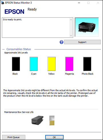 Checking Ink Levels - Windows