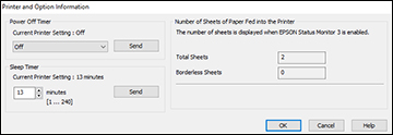 Changing the Power Off and Sleep Timer Settings - Windows