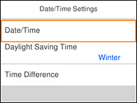 Selecting the Date and Time