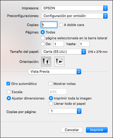 Como Seleccionar Los Ajustes De Impresion Software De Impresion Postscript Mac