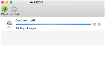 Print Status Window Checking Print Status - Mac