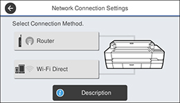 Selecting Wireless Network Settings from the Control Panel
