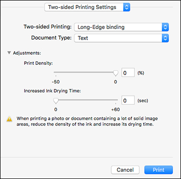 Selecting Double Sided Printing Settings Mac