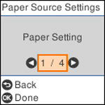 Selecting the Paper Settings - Control Panel