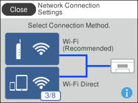Selecting Wireless Network Settings from the Control Panel