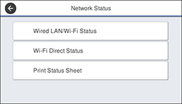Print Network Status Button Printing a Network Status Sheet