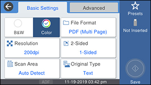 Scanning to a Memory Device