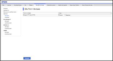 Configuration des paramètres SSL/TLS