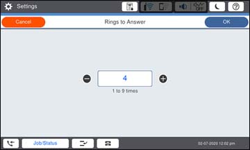 Setting the Number of Rings to Answer