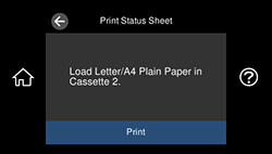 Print Network Status Button Printing a Network Status Sheet