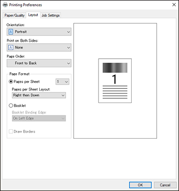 Selecting Basic Print Settings - PostScript Printer Software - Windows