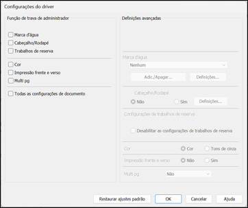 Bloqueio de configurações da impressora - Epson Universal Print Driver ...
