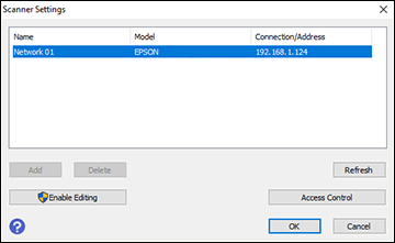 Scanner Configure Enter Entering a User ID and Password for Scanning