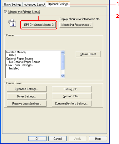 Monitoring Your Printer Using EPSON Status Monitor 3