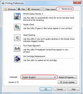 Language Print Environment Change the Language