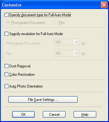 Selecting Scan Settings