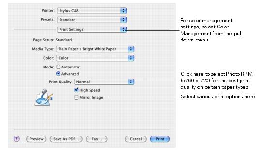 Customizing Mac OS X Print Settings