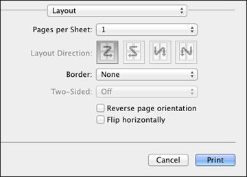 Selecting Print Layout Options - Mac OS X