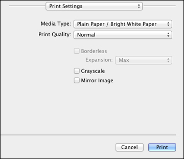 Selecting Basic Print Settings - Mac OS X 10.5/10.6/10.7