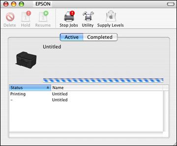 Print Status Window Checking Print Status - Mac OS X 10.4