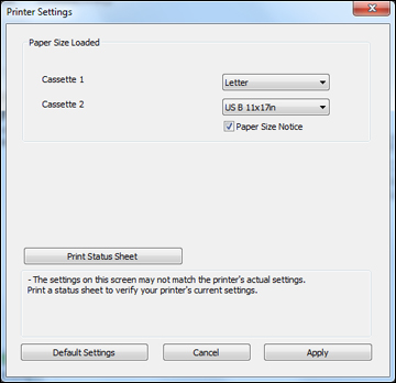 Setting the Paper Size for Each Source - Windows