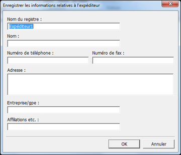 Envoi de télécopies à l'aide de Fax Utility - Windows