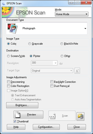 Scanning In Home Mode