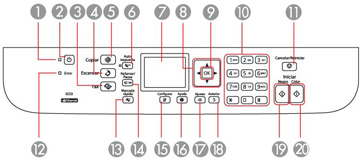 Printer Parts - Control Panel Buttons and Lights